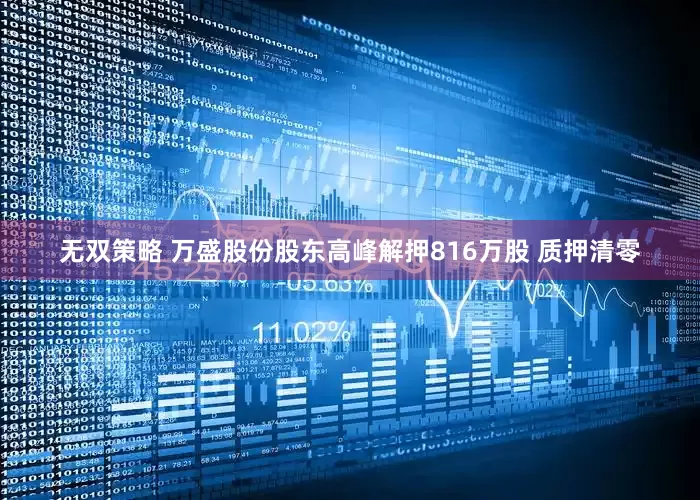 无双策略 万盛股份股东高峰解押816万股 质押清零