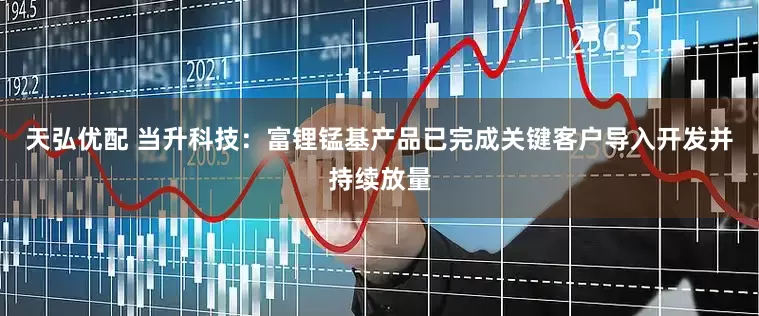 天弘优配 当升科技：富锂锰基产品已完成关键客户导入开发并持续放量